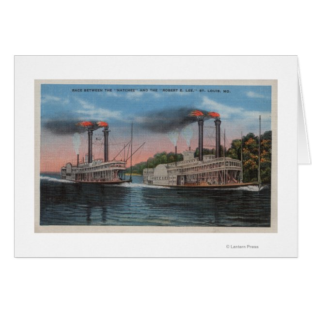 St. Louis, MO - View of Natchez & Robert E. Lee (Front Horizontal)