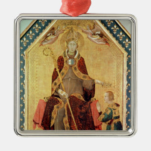 St. Louis of Toulouse  crowning his brother Metal Ornament