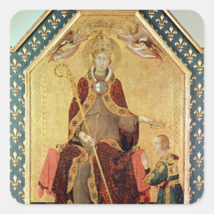 St. Louis of Toulouse  crowning his brother Square Sticker