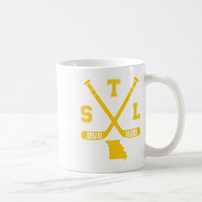 St. Louis Retro Funny Hockey Sticks State Outile S Coffee Mug (Right)