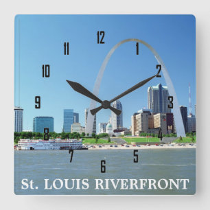 St. LOUIS RIVERFRONT Square Wall Clock
