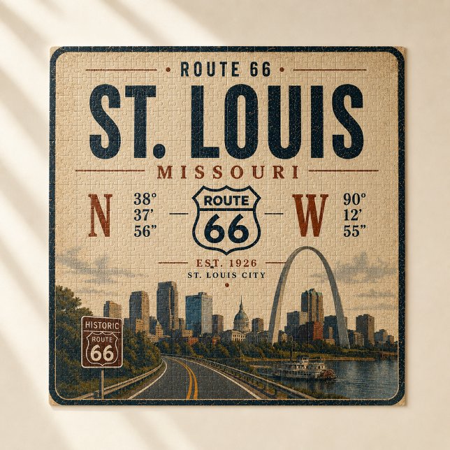 St Louis Route 66 Arch Coordinates Jigsaw Puzzle (Creator Uploaded)