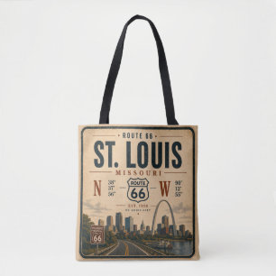 St Louis Route 66 Arch Coordinates Travel Tote Bag