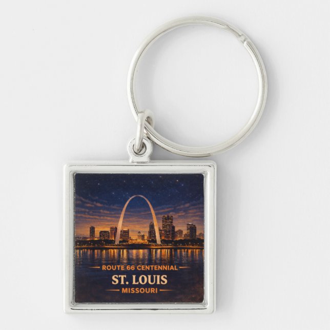 St Louis Route 66 Gateway Arch Centennial Key Ring (Front)