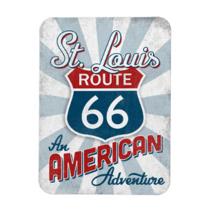 St Louis Route 66 Vintage America Missouri Magnet