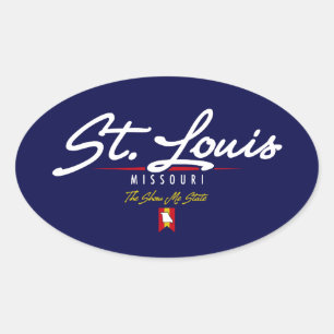 St. Louis Script Oval Sticker