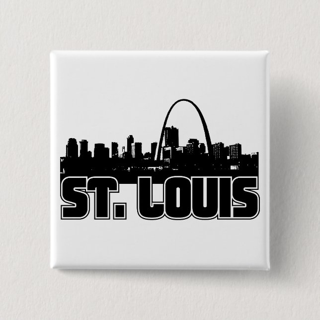 St Louis Skyline 15 Cm Square Badge (Front)