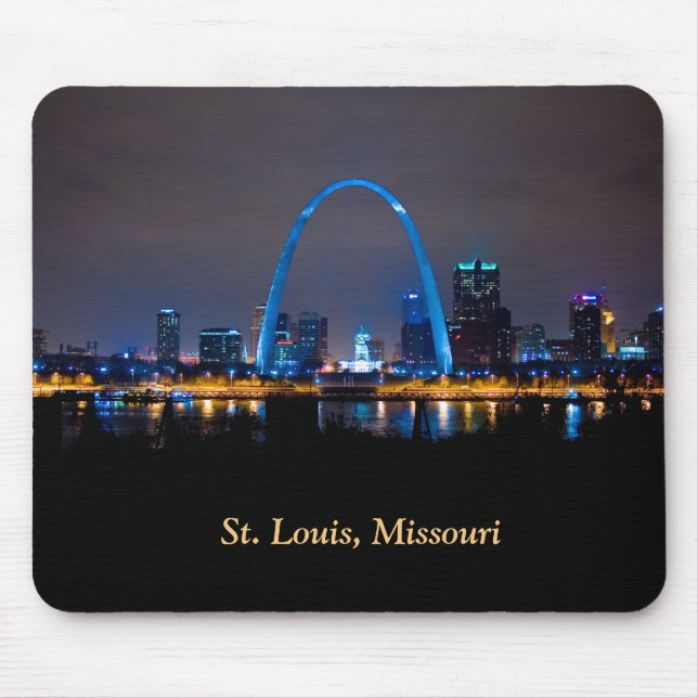 St. Louis Skyline at Night Mouse Pad (Front)