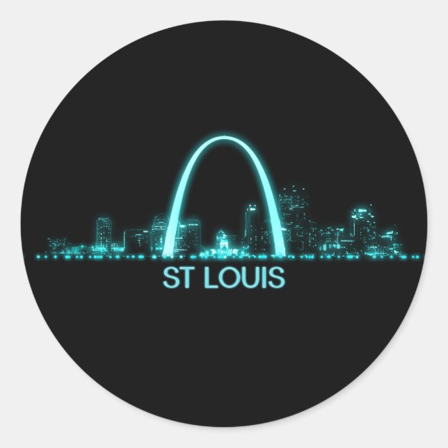St Louis Skyline Classic Round Sticker (Front)