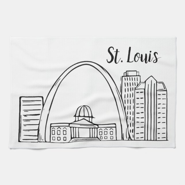 St. Louis Skyline Kitchen Dish Towel (Horizontal)