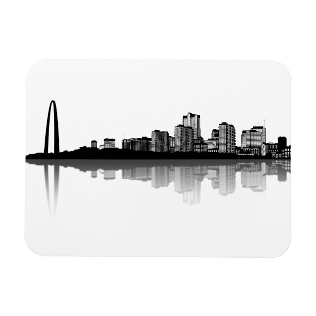 St. Louis Skyline Magnet (b/w) (Horizontal)