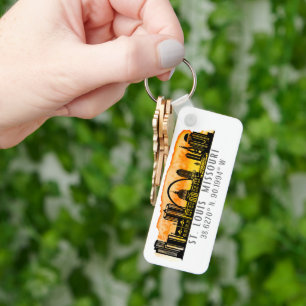 St. Louis Skyline Map Coordinates  Key Ring