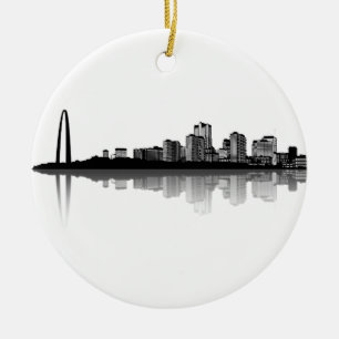 St. Louis Skyline Ornament (b/w)