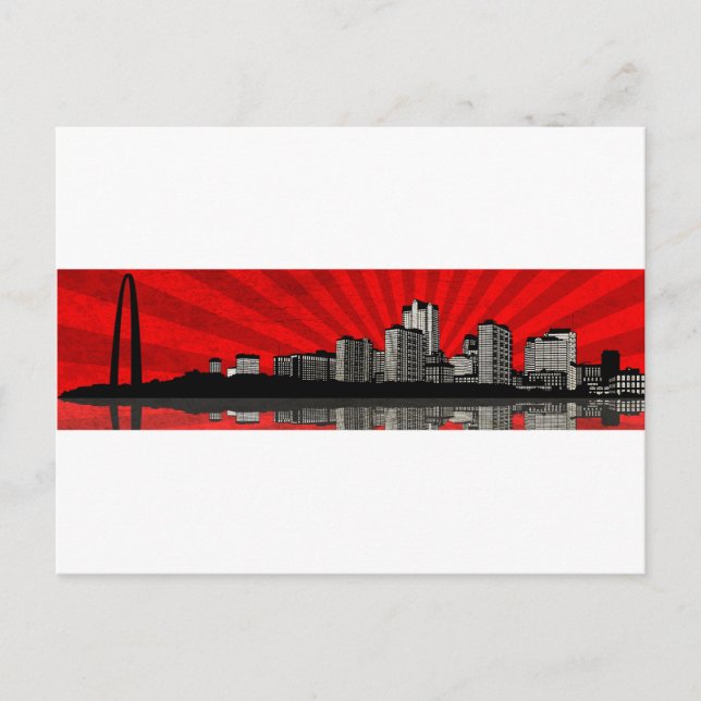 St. Louis Skyline Postcard (red) (Front)