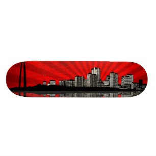 St. Louis Skyline Skateboard Deck (red)