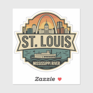 St. Louis Skyline Vintage Travel Badge
