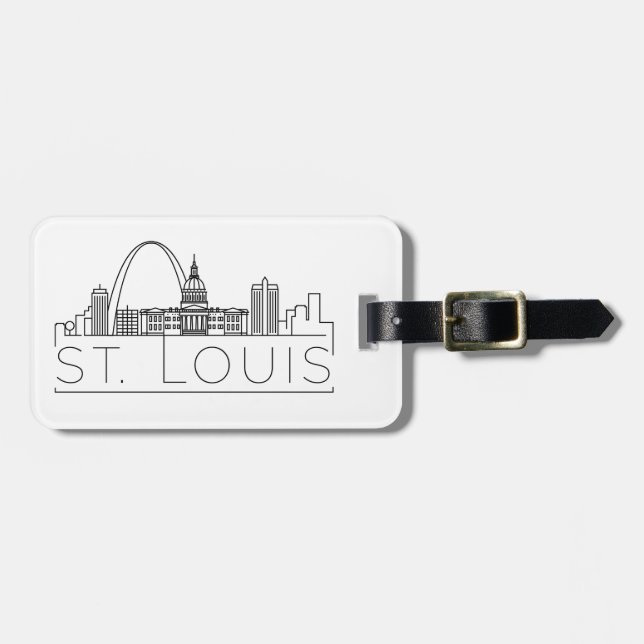 St. Louis Stylised City Skyline Luggage Tag (Front Horizontal)