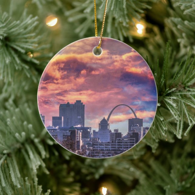 St. Louis Sunrise Ceramic Ornament (Tree)