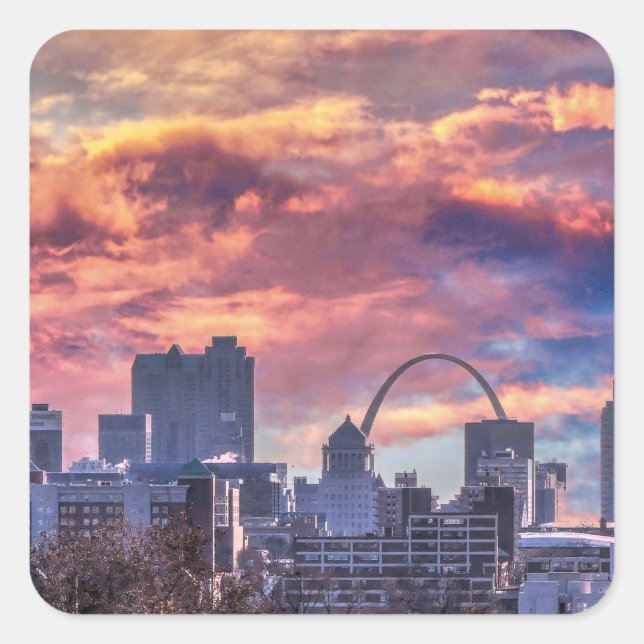 St. Louis Sunrise Square Sticker (Front)