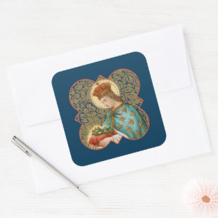 St. Louis the King in a Barbed Quatrefoil (BK 066) Square Sticker