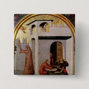 St. Louis Toulouse appearing at bedside sick 15 Cm Square Badge
