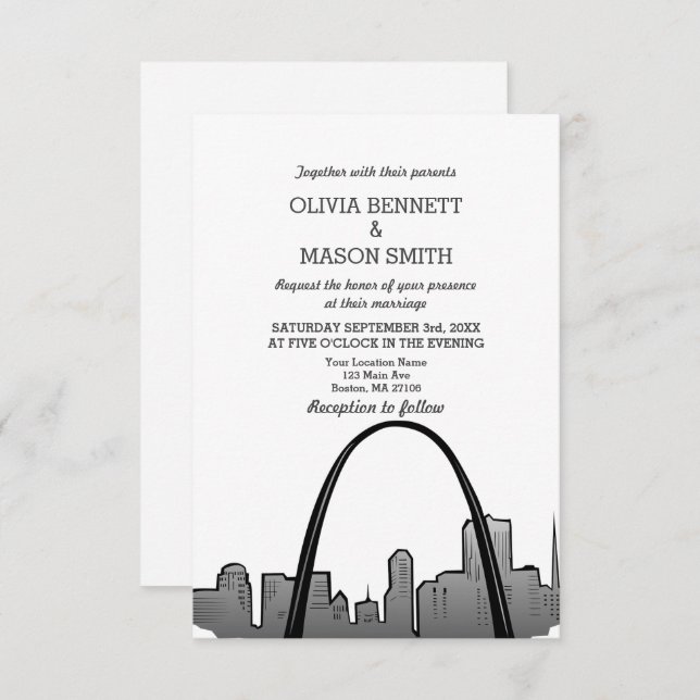 St Louis Wedding Invitation Missouri Saint Louis (Front/Back)