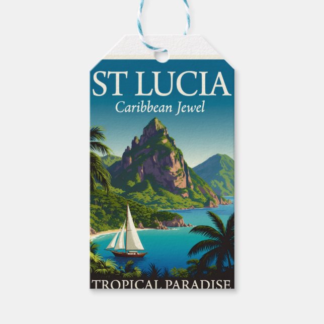 St Lucia Caribbean Jewel  Gift Tags (Front)