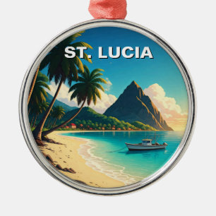 St. Lucia Caribbean travel Metal Ornament