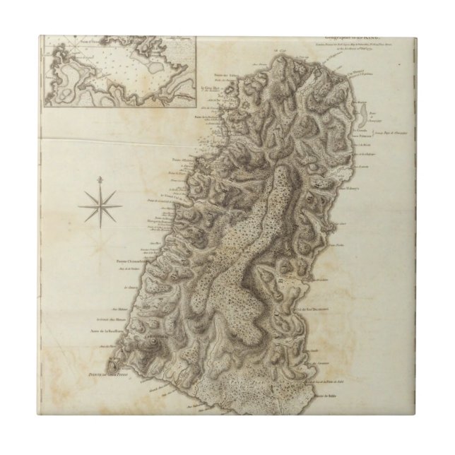 St Lucia Ceramic Tile (Front)