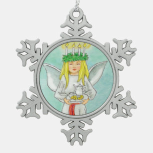 St. Lucia Day Advent JL Biel Snowflake Pewter Christmas Ornament