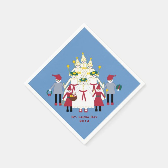 St. Lucia Day Christmas Paper Napkins (Corner)