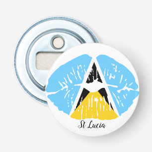 St Lucia Flag Bottle Opener