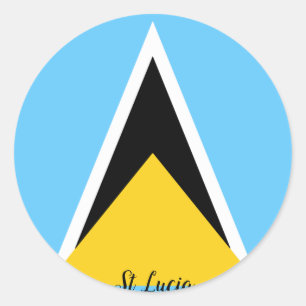 St Lucia Flag  Classic Round Sticker