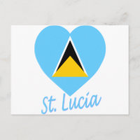 St Lucia Flag Heart