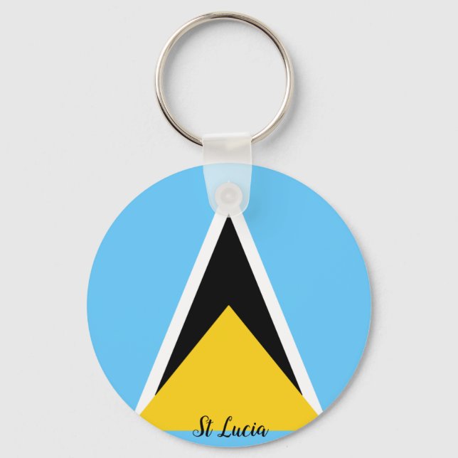 St Lucia Flag  Key Ring (Front)