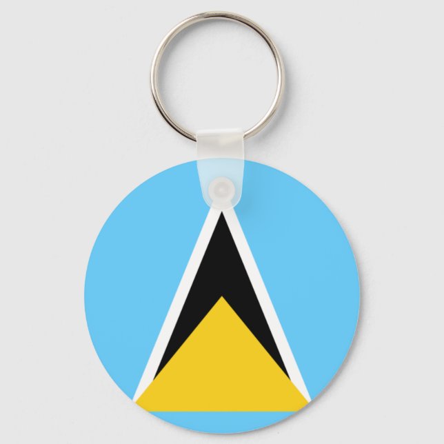 St Lucia Flag Key Ring (Front)