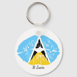 St Lucia Flag Key Ring