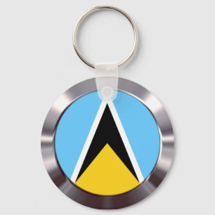 St Lucia Flag   Key Ring