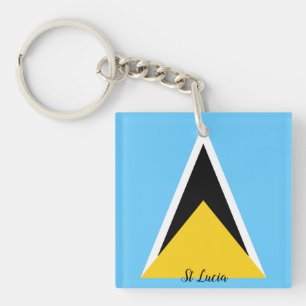 St Lucia Flag   Key Ring