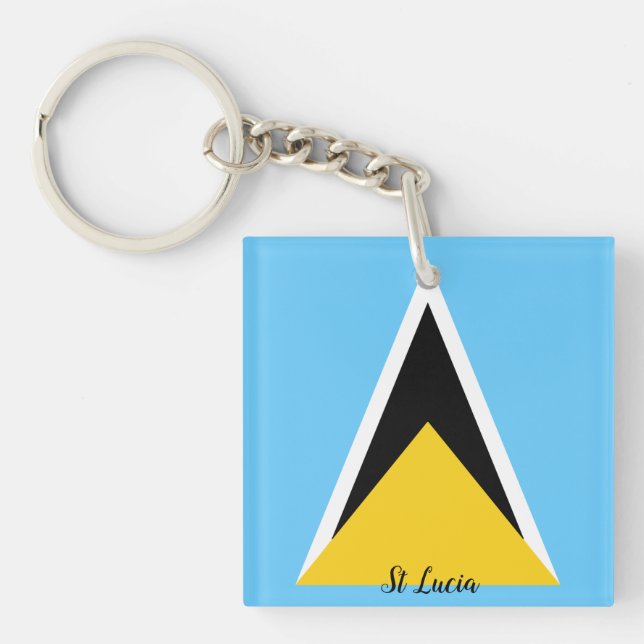 St Lucia Flag   Key Ring (Front)