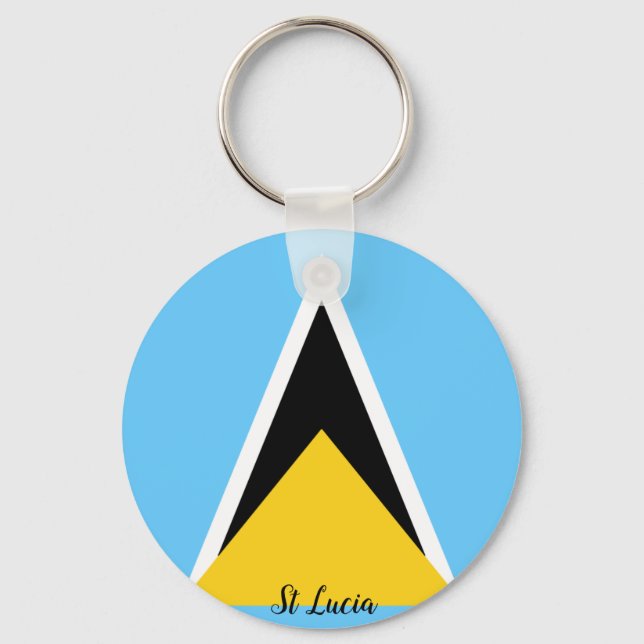 St Lucia Flag   Keychain (Front)