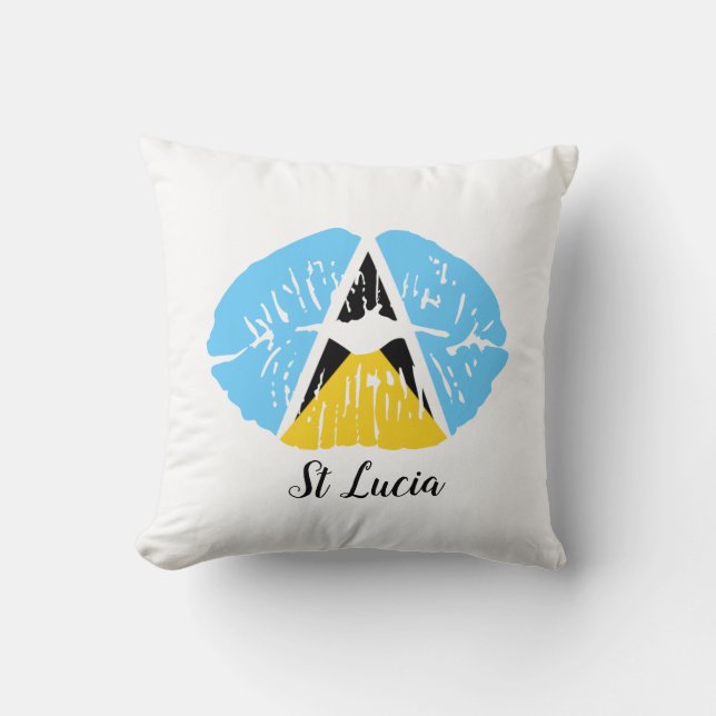 St Lucia  Flag lips   Cushion (Front)