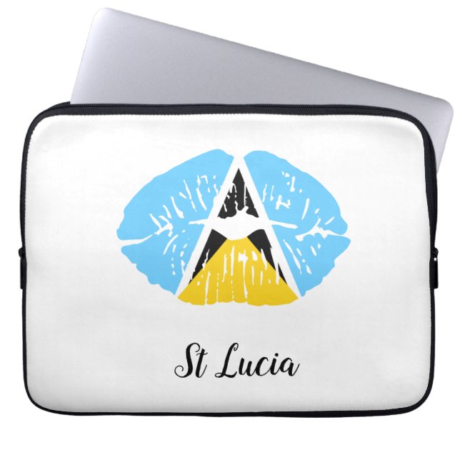 St Lucia  Flag lips  Laptop Sleeve (Front)
