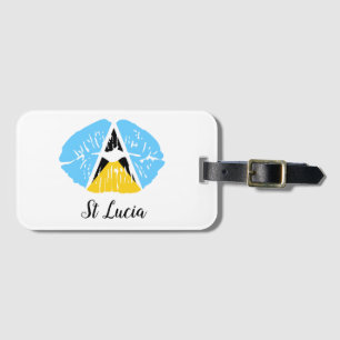 St Lucia  Flag lips  Luggage Tag