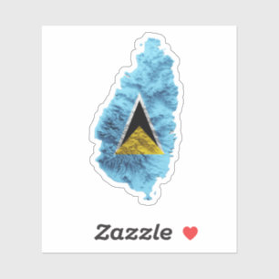 St Lucia Flag Map