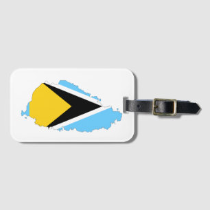 St Lucia Flag Map Luggage Tag