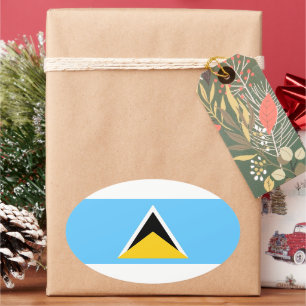 St Lucia  Flag  Oval Sticker
