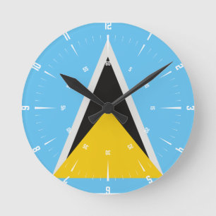 St Lucia Flag Round Clock