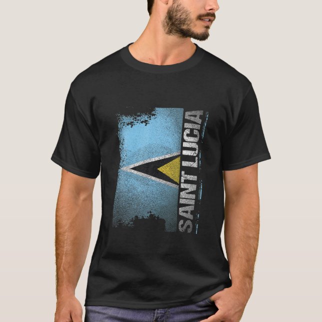 St Lucia Flag T-Shirt (Front)