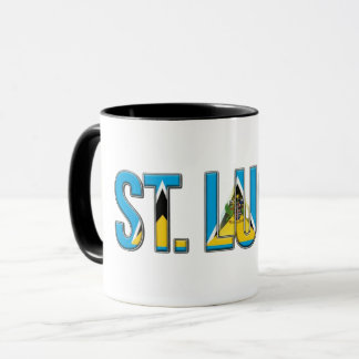St. Lucia Flag Text | Caribbean Pride Design Mug